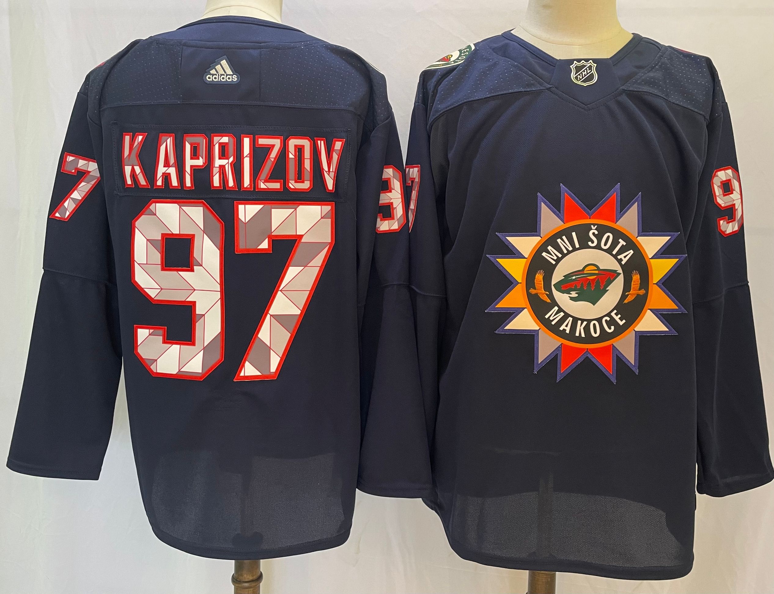 Men Minnesota Wild #97 Kaprizov Blue New 2022 Adidas NHL Jersey->minnesota wild->NHL Jersey